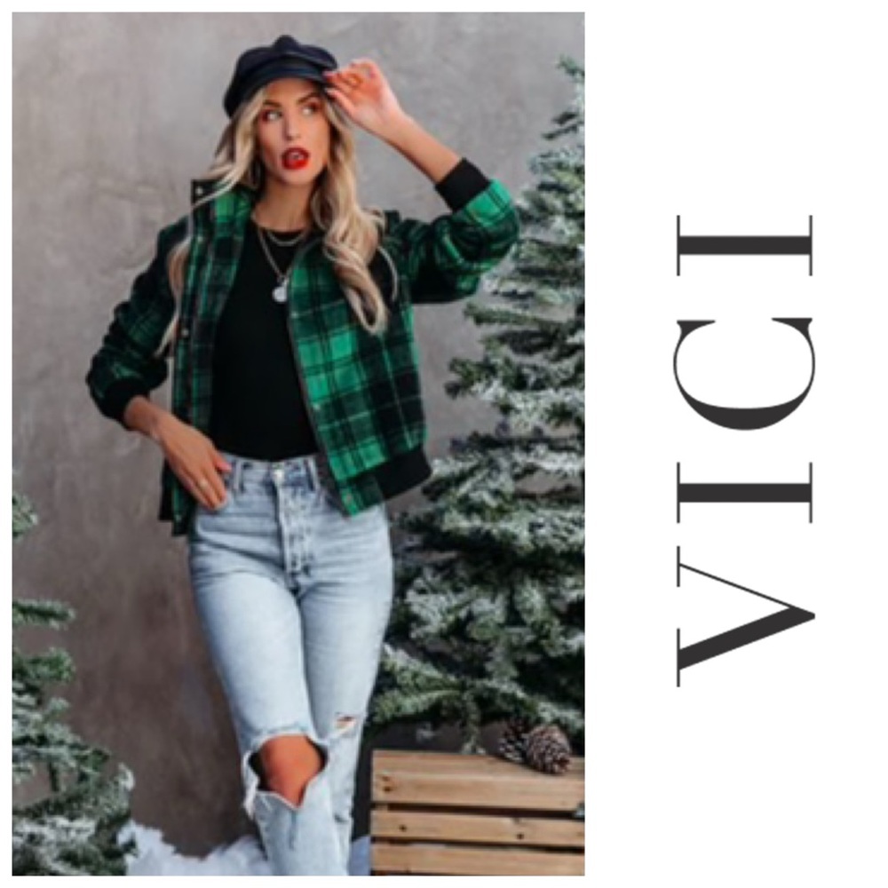 VICI Plaid Bomber Jacket